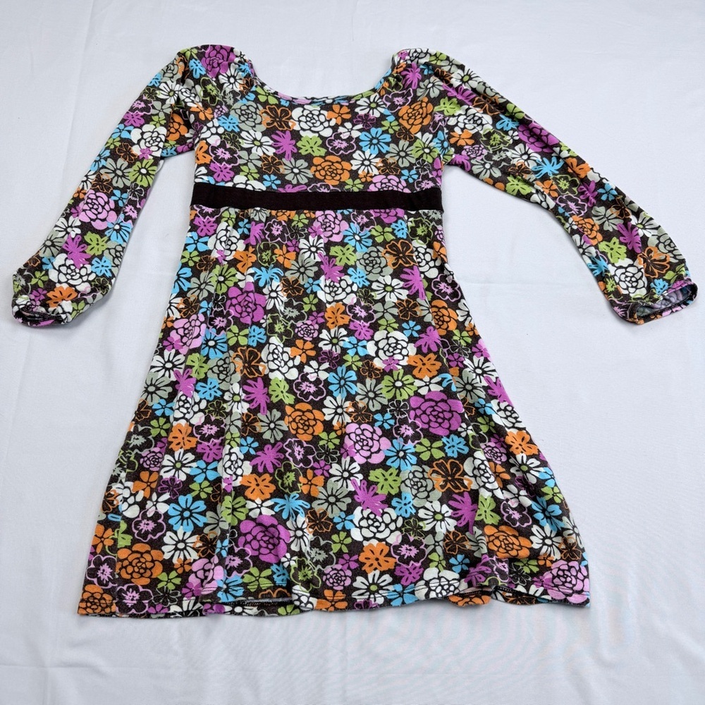 Colorful Floral Kids Casual Dress - Picture 6 of 6